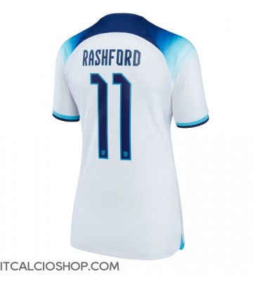 Inghilterra Marcus Rashford #11 Prima Maglia Femmina Mondiali 2022 Manica Corta